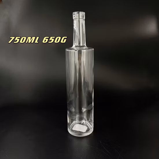 Custom 500ml 700ml 750ml Glass Bottle Clear Empty Glass Bottles Vodka Whisky Brandy Glass Bottle Tequila Gin Liquor Spirits Glass Bottle