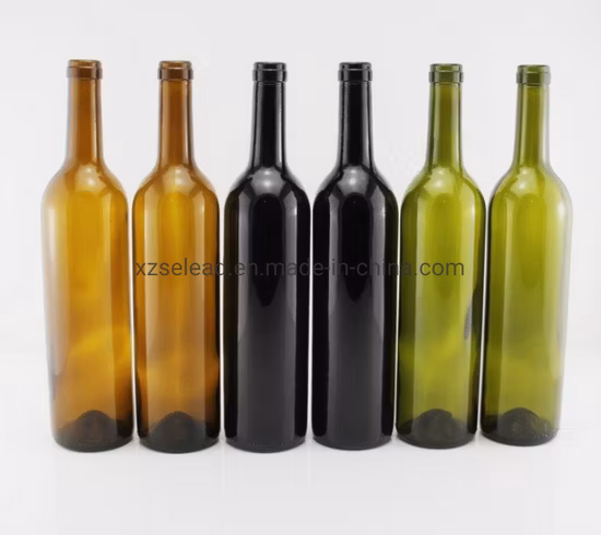 750 ml antike grüne Burgunder-Weinglasflasche mit Kork-Finish