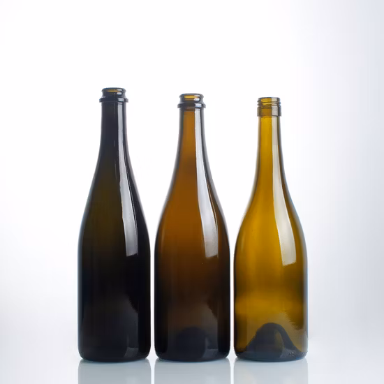 Großhandel 750 ml 375 ml 187 ml antike dunkelgrüne Burgunder-Bordelaise-Claret-Glas-Weinflasche