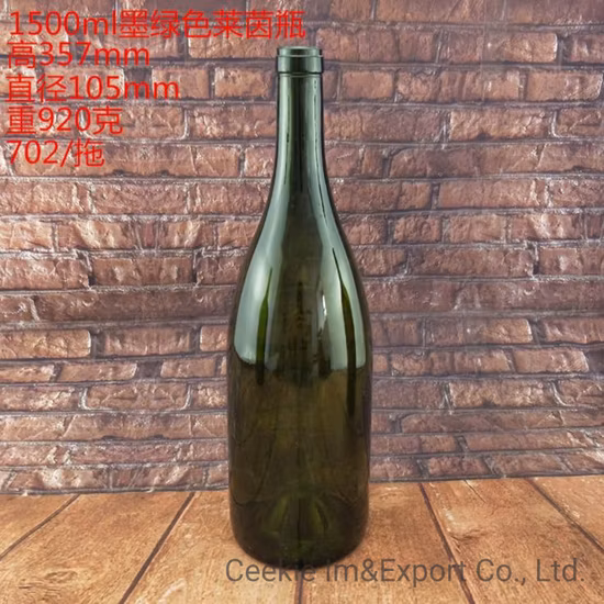 1500ml Grün Braun Bordeaux Flasche Weinflasche Rheinflasche Glasflasche
