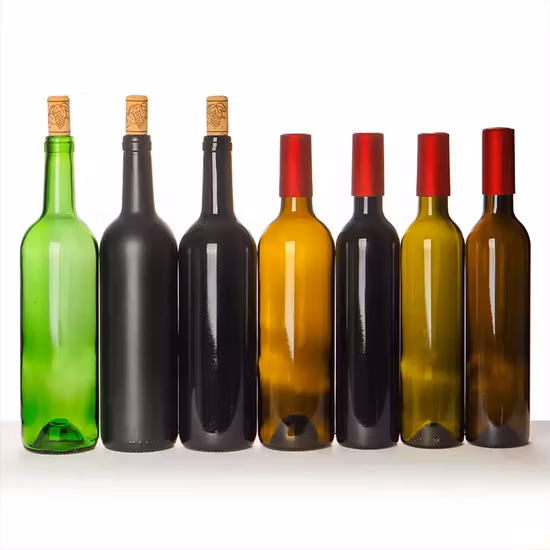 Glas-Rotweinflasche, Glas-Weinflasche mit Korken, 250 ml, 500 ml, 750 ml, grüne Glas-Bordeaux-Weinflasche