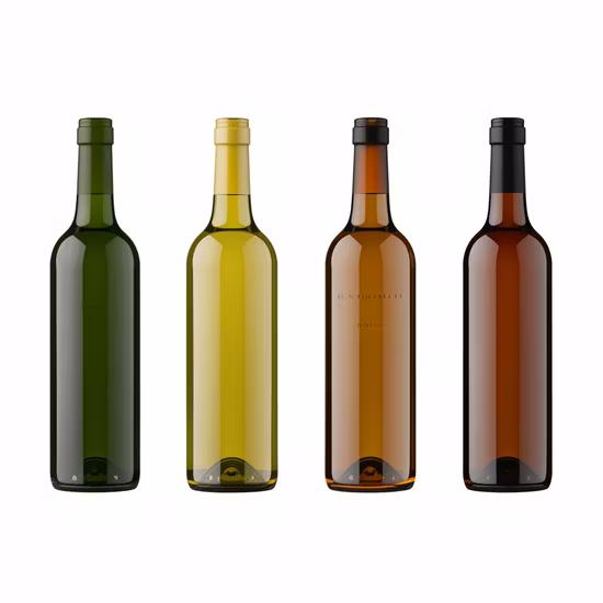 750 ml Champagner-Weinflasche aus klarem grünem Glas mit Korken