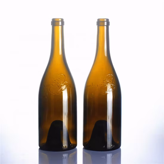 Dead Leaf Yellow 750 ml 75 cl 700 ml 70 cl Premium-Burgunder-Rotweinglasflasche mit Korkverschluss