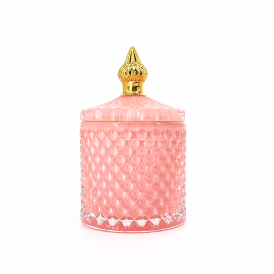 Luxuriöser, beliebter mundgeblasener Kerzenbehälter aus Glas mit Leopardenmuster in Weiß und Braun, großes Vogue-Kerzenglas aus Glas, 340 ml